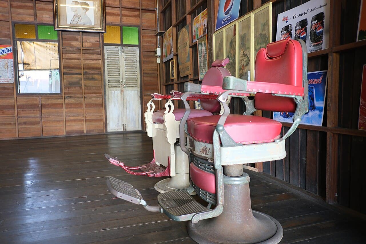 Interior de la barbería